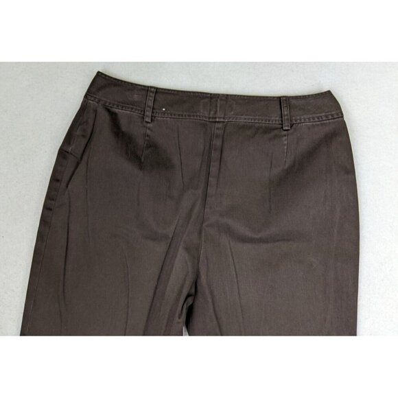 WORTHINGTON - WOMEN'S BROWN FLAT FRONT CROPPED CAPRI KHAKI CHINO PANTS - SIZE 12 - Picture 9 of 9